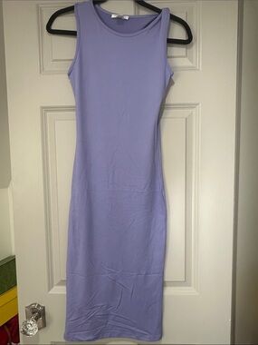 Sleeveless Lavender Bodycon Midi Dress - Women